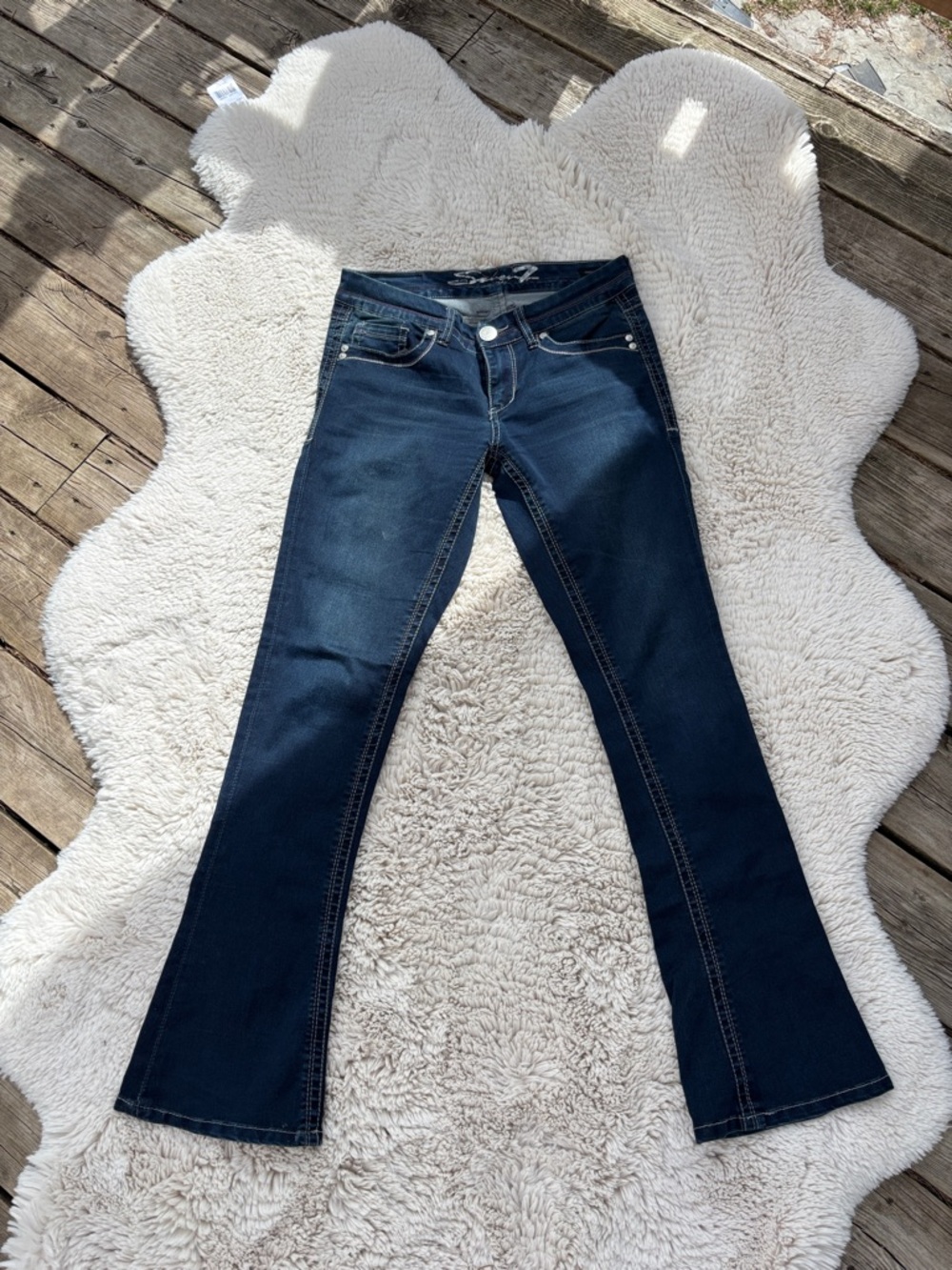 Seven7 Dark Blue Flare Jeans